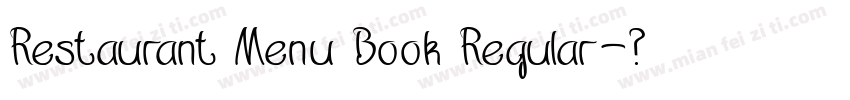 Restaurant Menu Book Regular字体转换